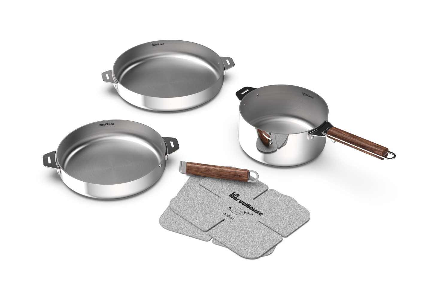 CASSEROLE INOX LOT DE 3