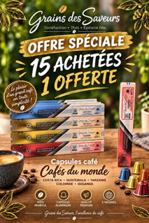 capsules compatibles nespresso promo 15 achetées + 1 boite de 10 offerte – Image 3
